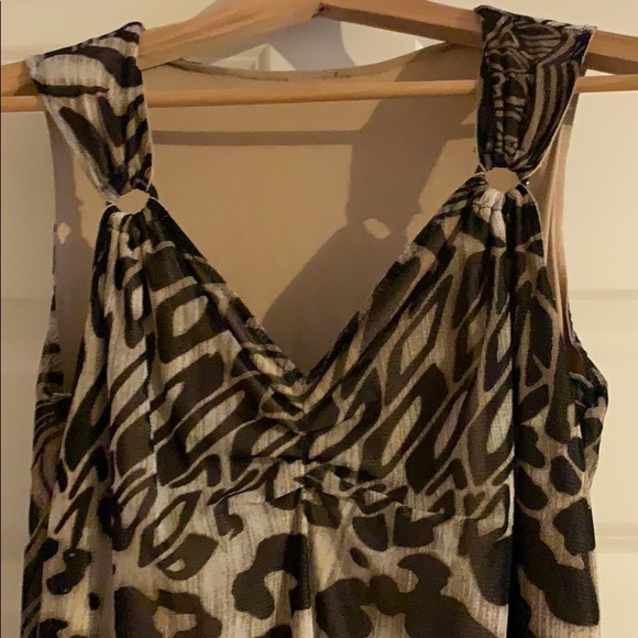 Sleeveless animal & flower print lined top size 4 - Picture 2 of 7